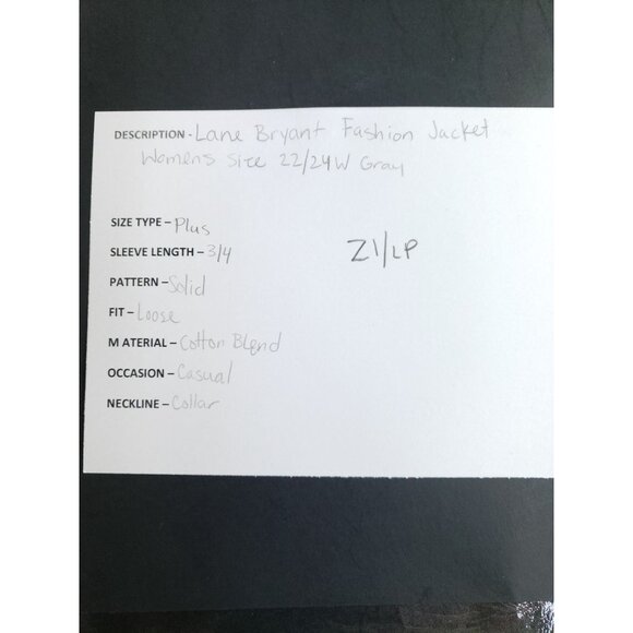 Lane Bryant Fashion Jacket Women's Plus Size 22/24 Gray - Picture 6 of 6